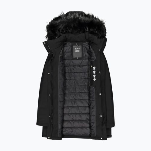 Dámska bunda do dažďa CMP Coat Zip Hood čierna 32K3196F/U91