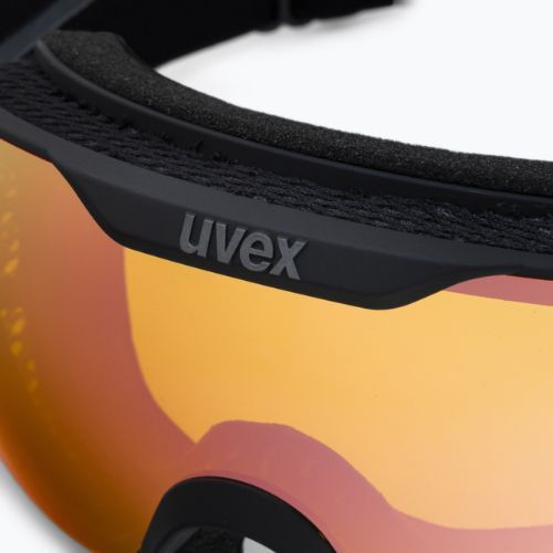 Lyžiarske okuliare UVEX Downhill 2 S black mat/mirror rose colorvision yellow 55//447/243
