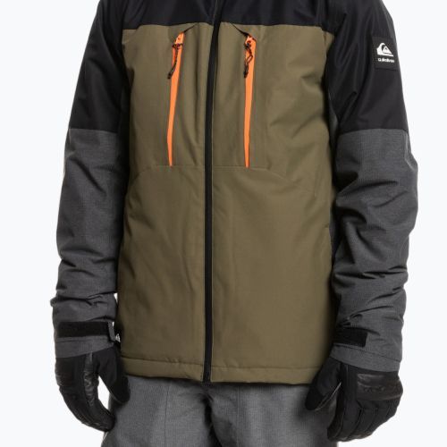 Pánska snowboardová bunda Quiksilver Mission Plus čierno-zelená EQYTJ3371