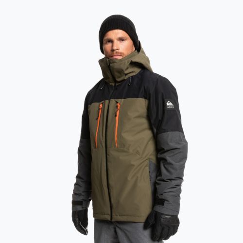 Pánska snowboardová bunda Quiksilver Mission Plus čierno-zelená EQYTJ3371