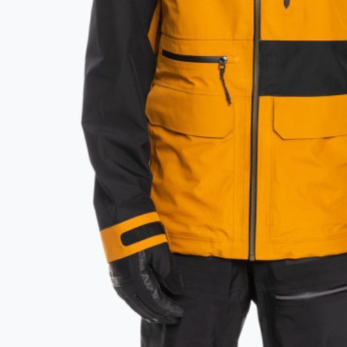 Pánska snowboardová bunda Quiksilver Hlpro S Carlson 3l Gore-Tex žlto-čierna EQYTJ3383