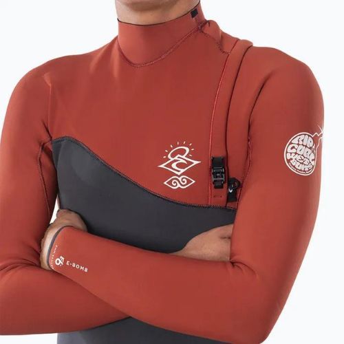 Pánska plavecká pena Rip Curl E Bomb 2/2 mm Zip Free Grey-Red WSM8YE