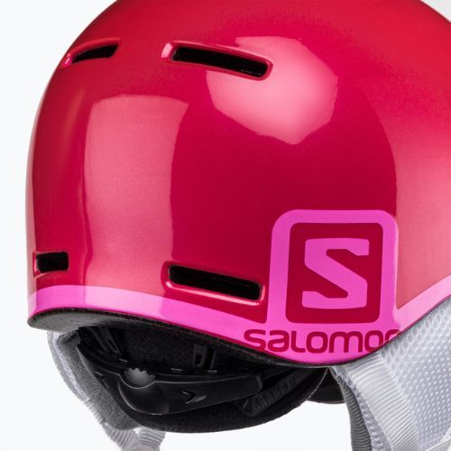 Detská lyžiarska prilba Salomon Grom Visor S2 ružová L399162