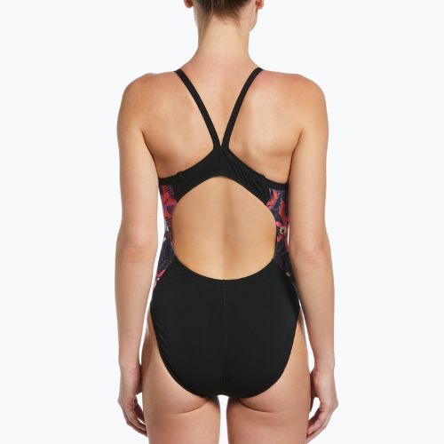 Dámske jednodielne plavky Nike Multiple Print Racerback Splice One black NESSC051-001