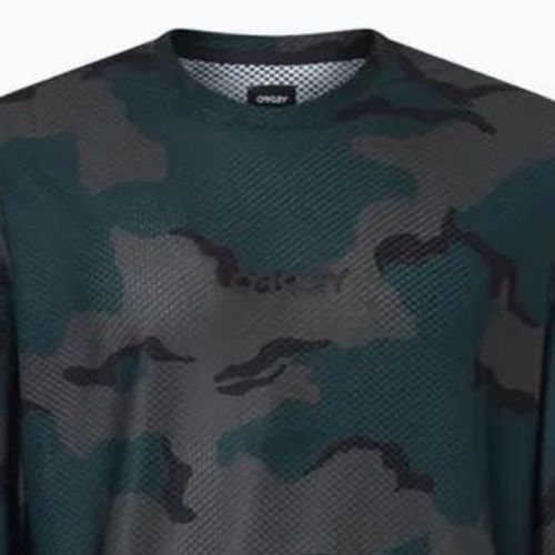 Pánsky cyklistický dres Oakley Ride Free LS šedo-zelený FOA4455