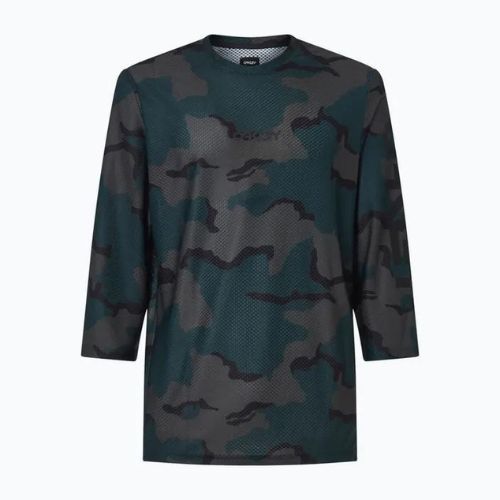 Pánsky cyklistický dres Oakley Ride Free LS šedo-zelený FOA4455