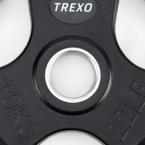 TREXO čierna pogumovaná liatina závažie RW10 10 kg