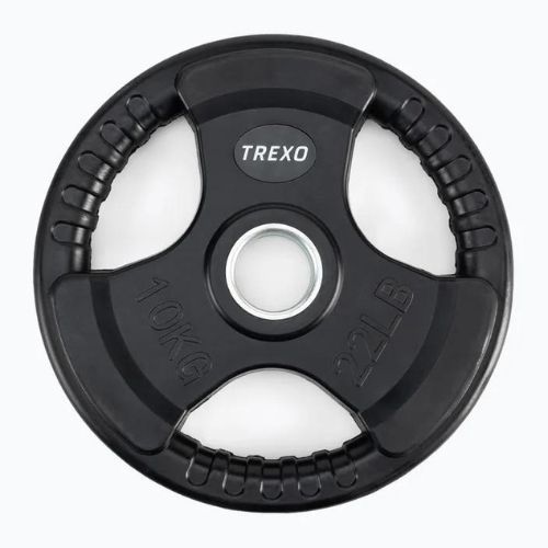 TREXO čierna pogumovaná liatina závažie RW10 10 kg