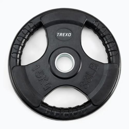 TREXO čierna pogumovaná liatina hmotnosť RW15 15 kg