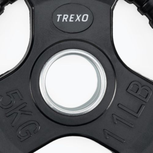 TREXO čierna pogumovaná liatina hmotnosť RW5 5 kg