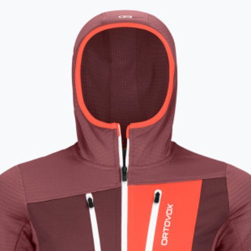 Dámska trekingová mikina Ortovox Fleece Grid Hoody červená 87201