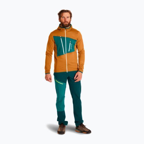 Pánska trekingová mikina Ortovox Fleece Grid Hoody brown 87211