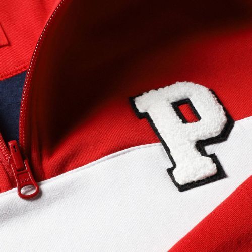 Pánska mikina PROSTO Half Zip Sweatshirt červená KL222MSWE1133