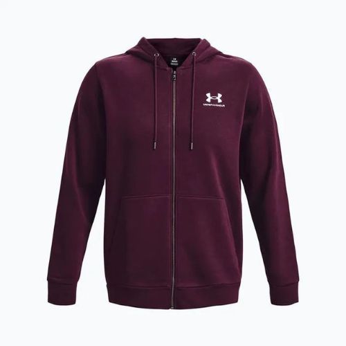 Pánska tréningová mikina Under Armour Essential Fleece Full Zip Hood bordová 1373881