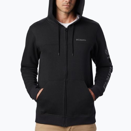 Pánska fleecová mikina Columbia Logo Fleece Full Zip čierna 1889164010