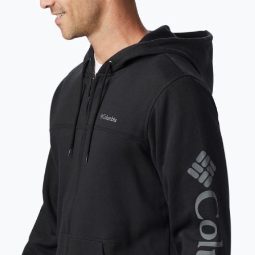 Pánska fleecová mikina Columbia Logo Fleece Full Zip čierna 1889164010