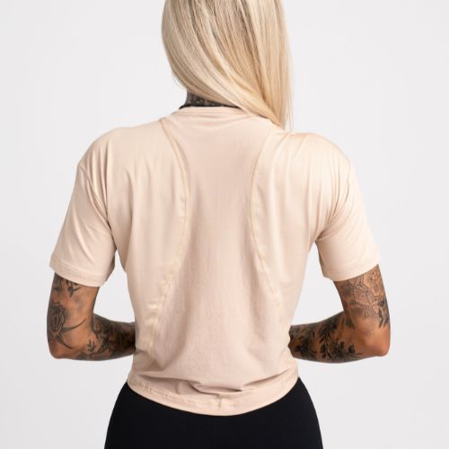 Dámske tréningové tričko Gym Glamour Sport Beige 427