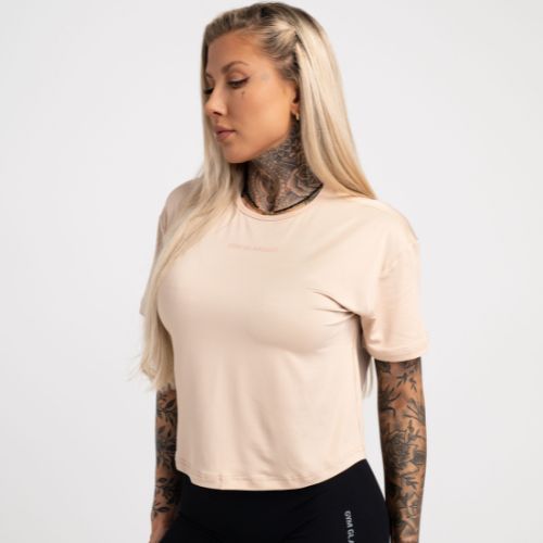 Dámske tréningové tričko Gym Glamour Sport Beige 427