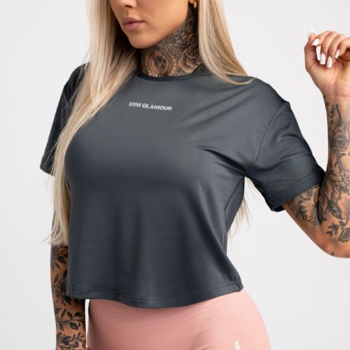 Dámske tréningové tričko Gym Glamour Sport Grey 425