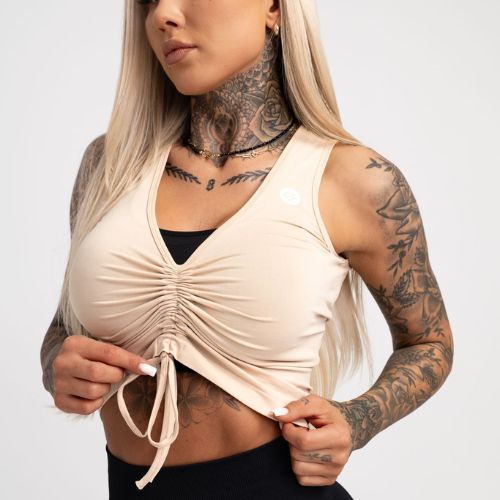 Dámsky tréningový top Gym Glamour Pull-on Beige 448