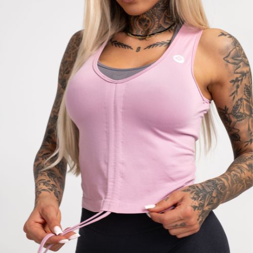 Dámsky tréningový top Gym Glamour Drawstring Pink 447