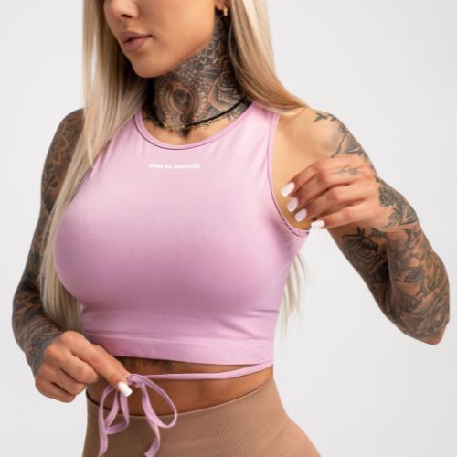 Dámsky tréningový top Gym Glamour Tied Pink 442