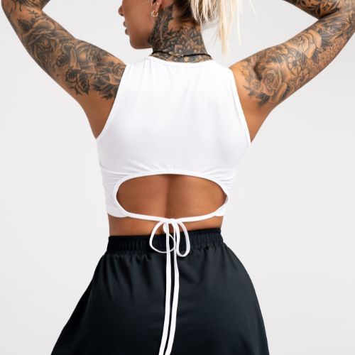 Dámsky tréningový top Gym Glamour Tied White 441