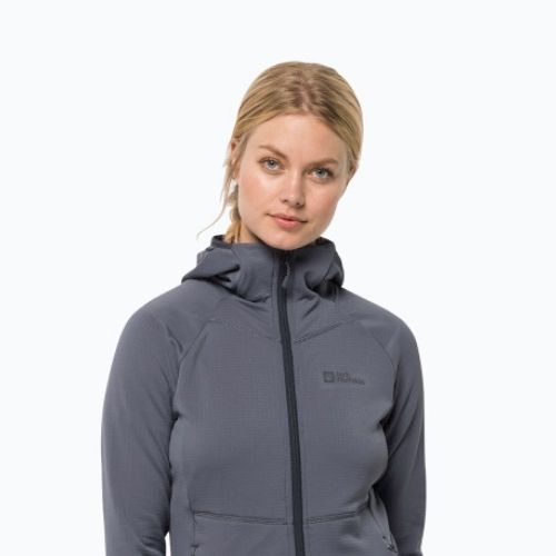 Jack Wolfskin dámska trekingová bunda Kolbenberg Hooded FZ sivá 1711071