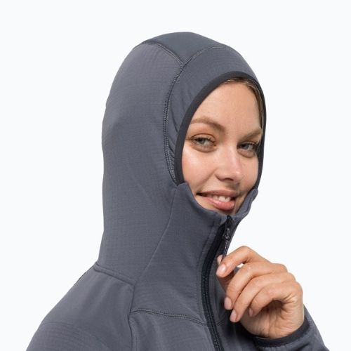 Jack Wolfskin dámska trekingová bunda Kolbenberg Hooded FZ sivá 1711071