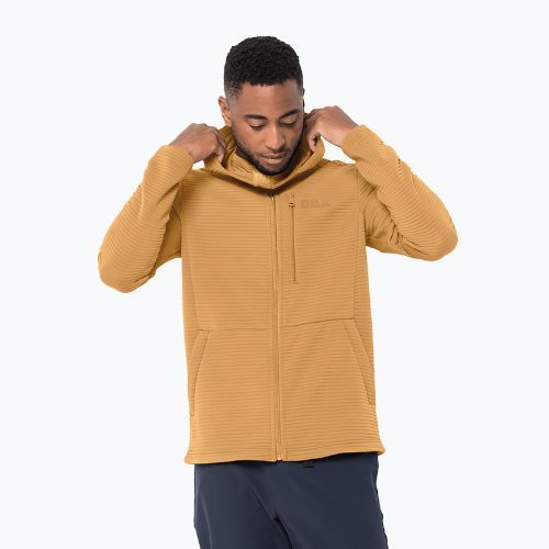 Pánska trekingová mikina Jack Wolfskin Modesto s kapucňou žltá 1706493