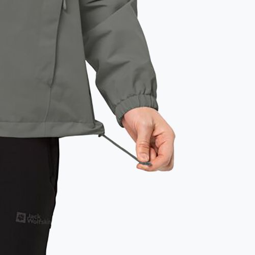 Jack Wolfskin pánska bunda do dažďa Stormy Point 2L zelená 1111142