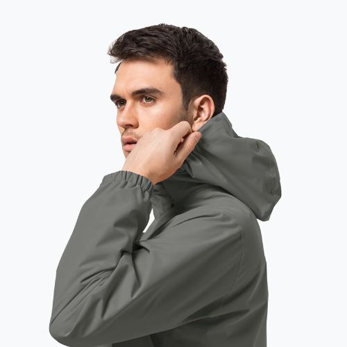 Jack Wolfskin pánska bunda do dažďa Stormy Point 2L zelená 1111142