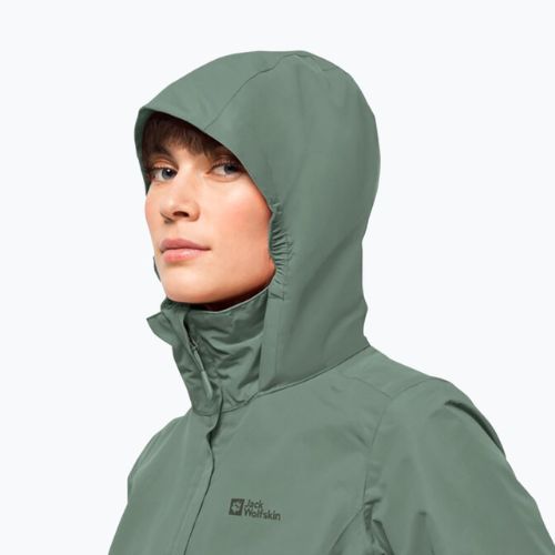 Jack Wolfskin dámska bunda do dažďa Stormy Point 2L zelená 1111202