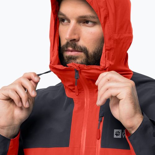 Jack Wolfskin pánska bunda do dažďa Go Hike červená 1114051