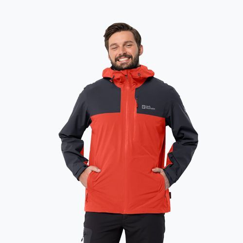 Jack Wolfskin pánska bunda do dažďa Go Hike červená 1114051