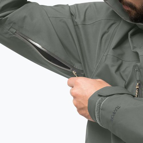 Jack Wolfskin pánska bunda do dažďa Kammweg 3L Jkt M zelená 1115831
