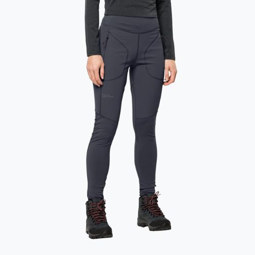 Dámske trekingové legíny Jack Wolfskin Salmaser Tights sivá 1507781
