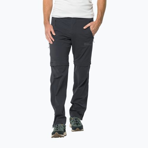 Pánske softshellové nohavice Jack Wolfskin Glastal Zip Away sivá 1508301