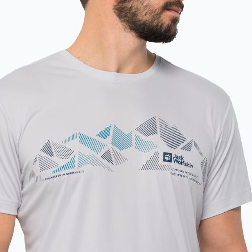 Pánske trekingové tričko Jack Wolfskin Peak Graphic white 1807183
