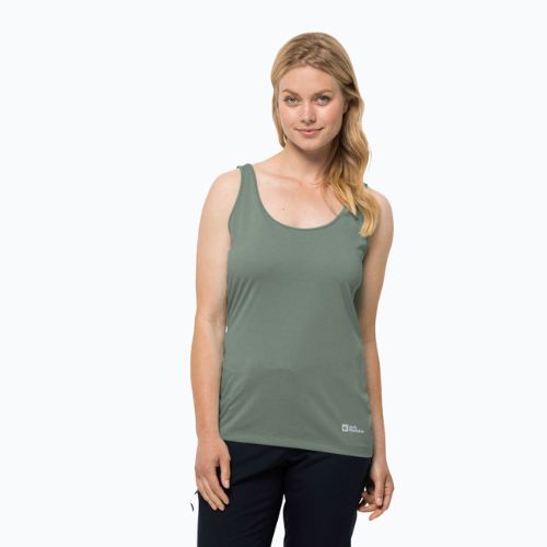 Dámske trekingové tričko Jack Wolfskin Pack & Go Tank green 1807283