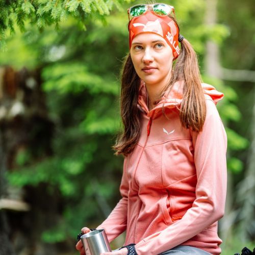 Salewa Puez Hybrid PL FZ Hoody dámska fleecová mikina svetlo ružová 00-0000027389