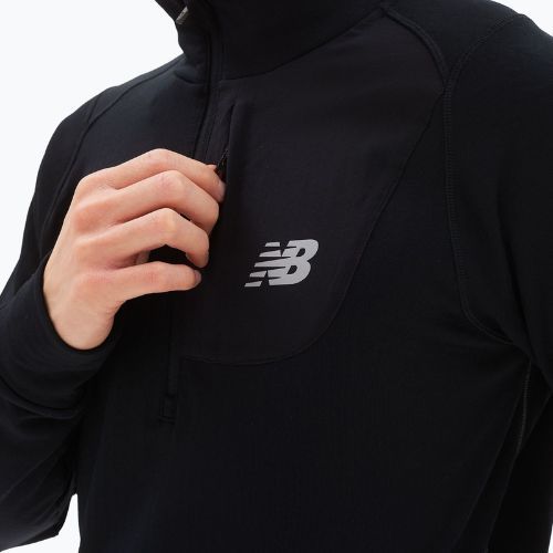 Pánske tréningové tričko New Balance Top NB Heat Grid Half Zip black NBMT23252BK