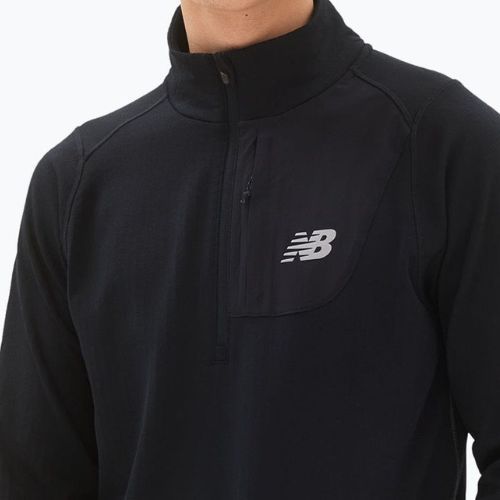Pánske tréningové tričko New Balance Top NB Heat Grid Half Zip black NBMT23252BK
