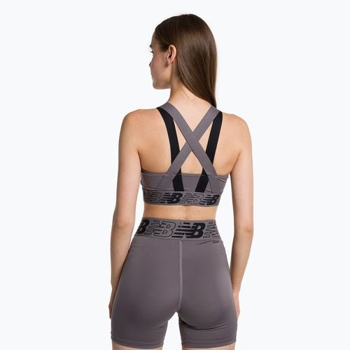 New Balance Relentless Crop šedá fitness podprsenka NBWB31175ZNC