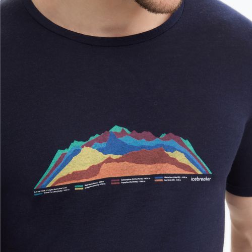Pánske termo tričko Icebreaker Tech Lite II 7 Mountain Tops navy blue IB0A56VE4011