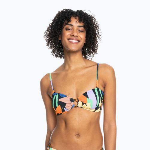 Vrchný diel plaviek ROXY Color Jam Bandeau 2021 anthracite flower jammin