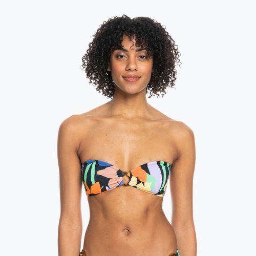 Vrchný diel plaviek ROXY Color Jam Bandeau 2021 anthracite flower jammin