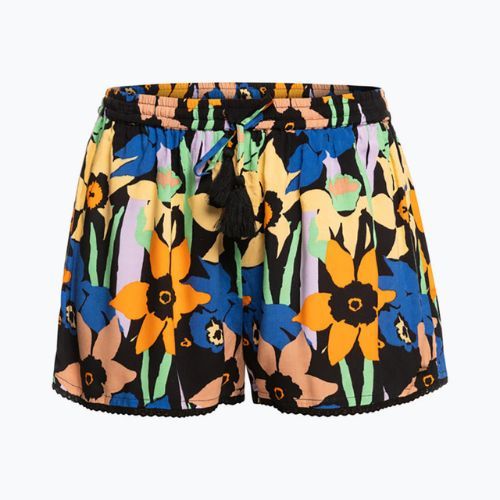 Dámske plavecké šortky ROXY Salty Tan 2021 anthracite flower jammin