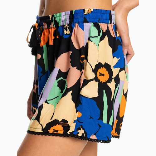 Dámske plavecké šortky ROXY Salty Tan 2021 anthracite flower jammin