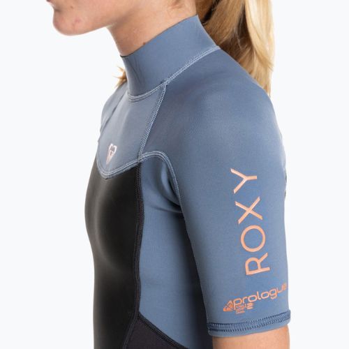 Detská plavecká pena ROXY 2/2 Prologue Girl BZ SS SP FL 2021 cloud black/powderdgrey/sunglow